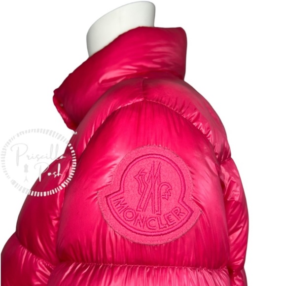 Moncler Hot Pink Quilted Down Puffer Jacket Puffer Coat Neon Pink Goose Down - Picture 8 of 15